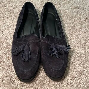 TODS women’s velvet purple loafers size 38.5 US 8